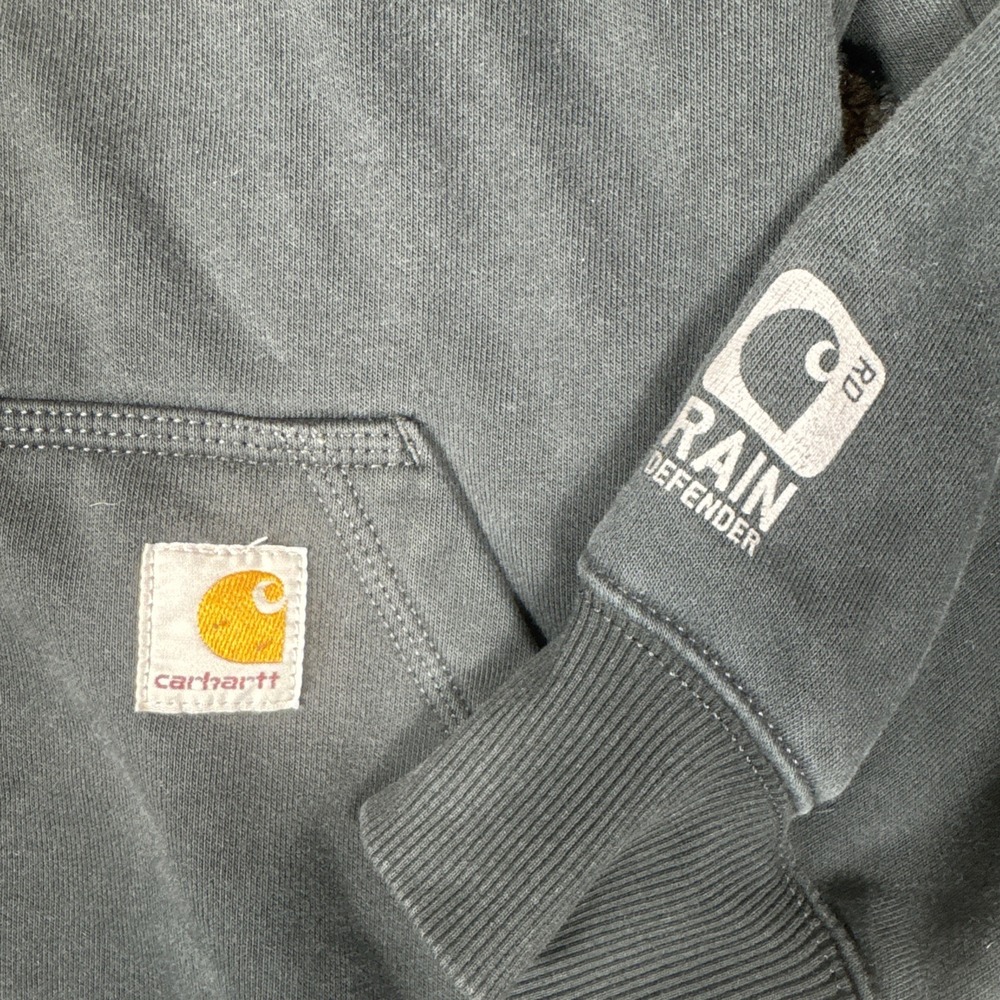 Carhartt Men's Hoodie Large Oversized Rain Defender Sweatshirt Jacket Black - Picture 2 of 6